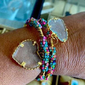 Lindas pulseras echas a mano, y en Gold Filled! Corazon en Murano